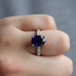 3.54ct Oval Royal Blue Sapphire & Diamond Ring - Image 7