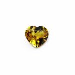 6.02 ct Heart Cut Yellowish Green Sapphire